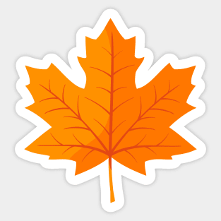 Orange Maple Autumn Leaf Sticker